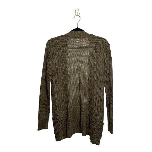 Ashley International 100% Cotton Olive Green Tight Knit Cardigan Small Women’s - Picture 5 of 10